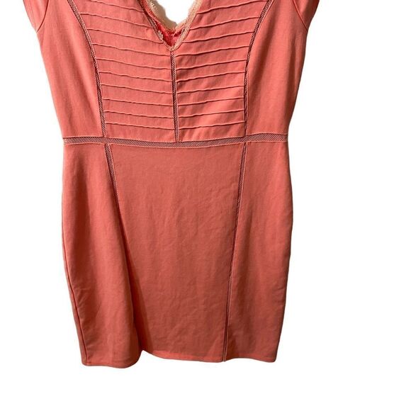 Free People Double V Bodycon Coral Dress Size Large - Picture 9 of 10